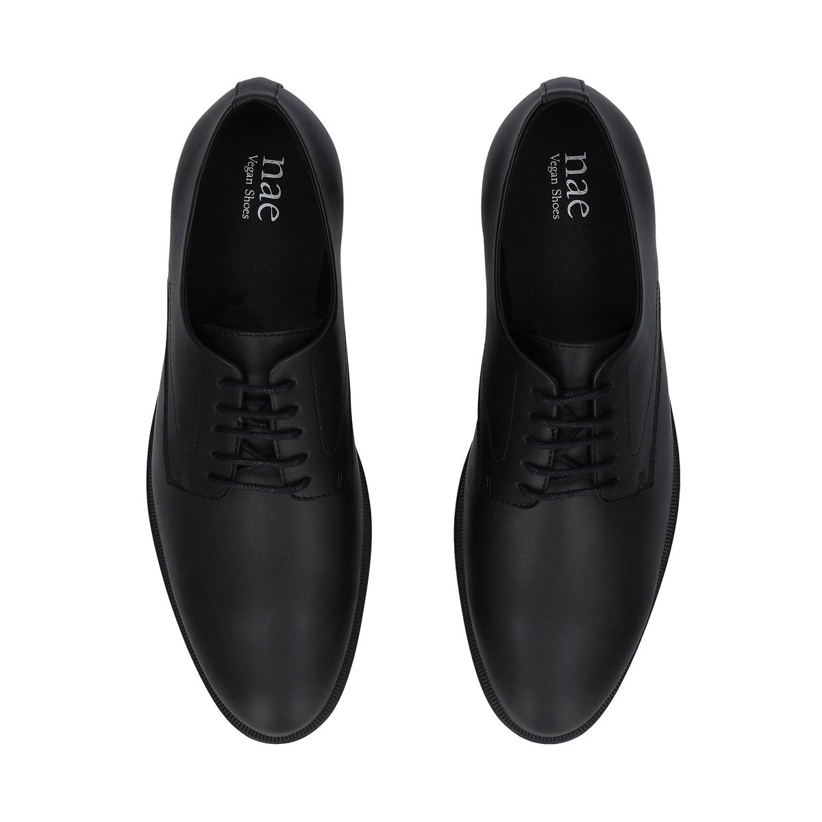 QUINN - Schwarze Elegante Vegane Derby-Schuhe für Herren – Produktansicht 5