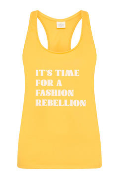 Eco-conscious yoga top in Sunshine Yellow -    biodegradable, non-toxic, and responsibly made