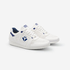 Baskets running végan et écologique femme blanc bleu - Raven Cog