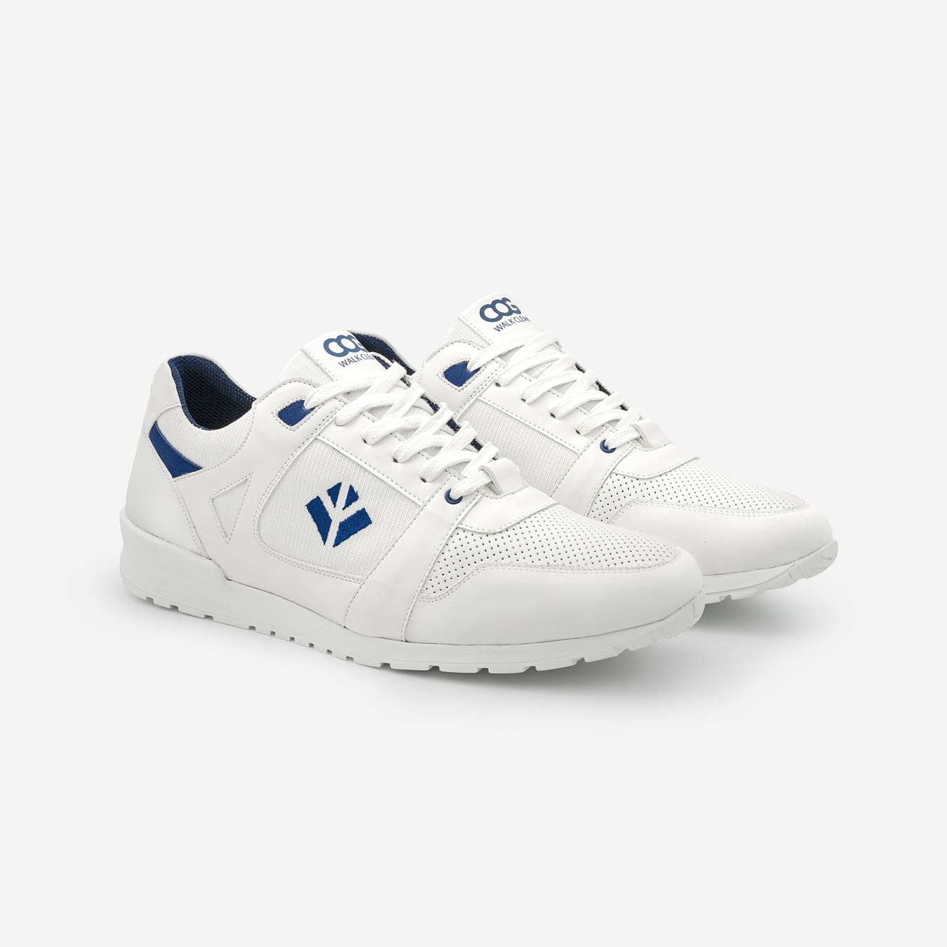 Baskets running végan et écologique homme blanc bleu - Raven Cog