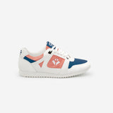 Baskets running végan et écologique femme blanc corail bleu - Raven Cog