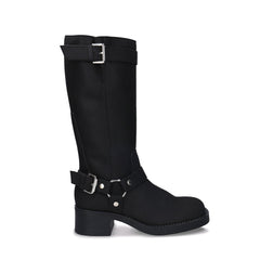RUBY Black vegan knee-high harness boot — women’s ethical boot made in Portugal