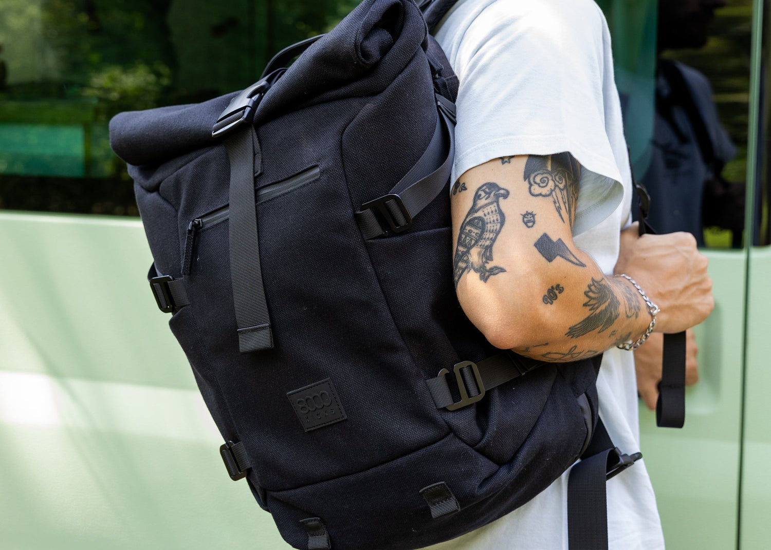 Nomad Hemp Rolltop Backpack in Full Black