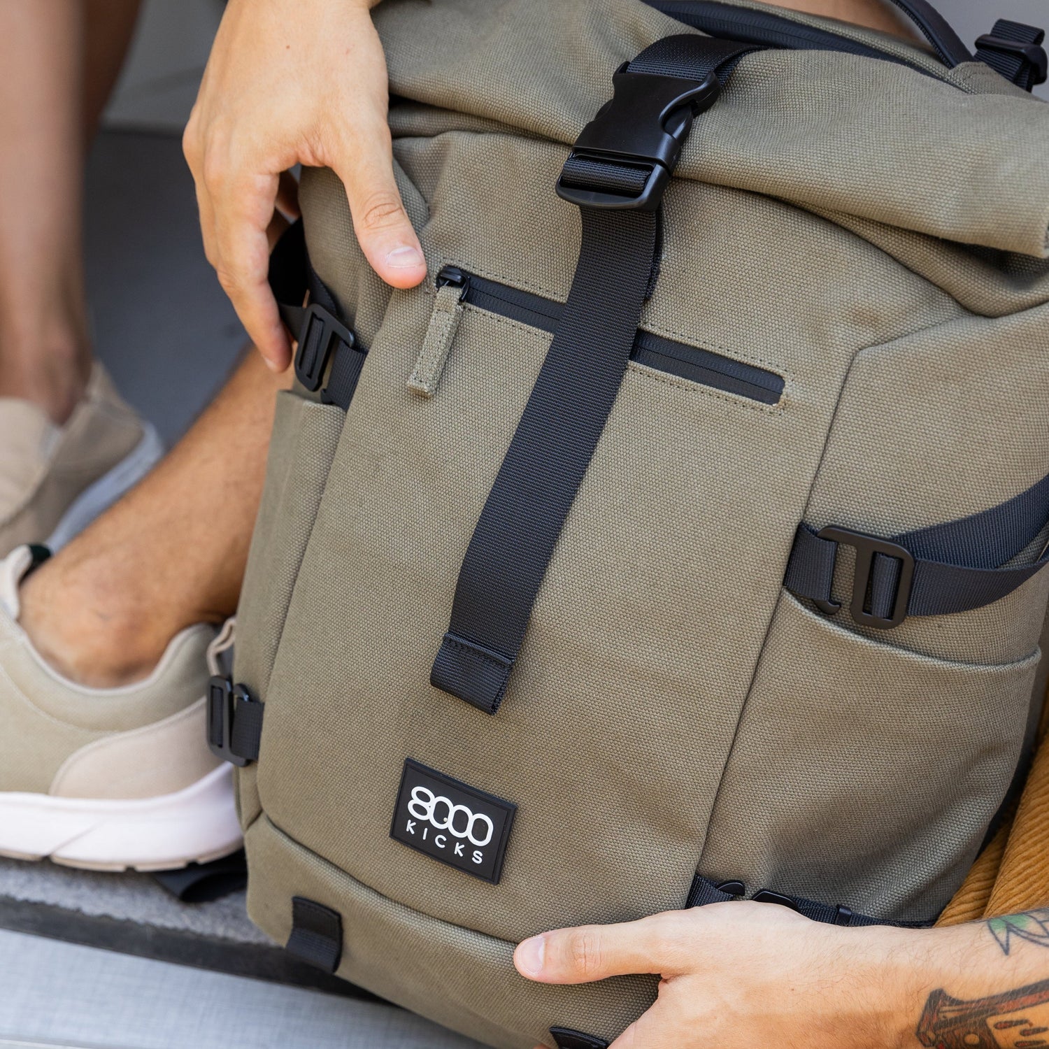 Nomad Hanf Rucksack in Dunkelgrün