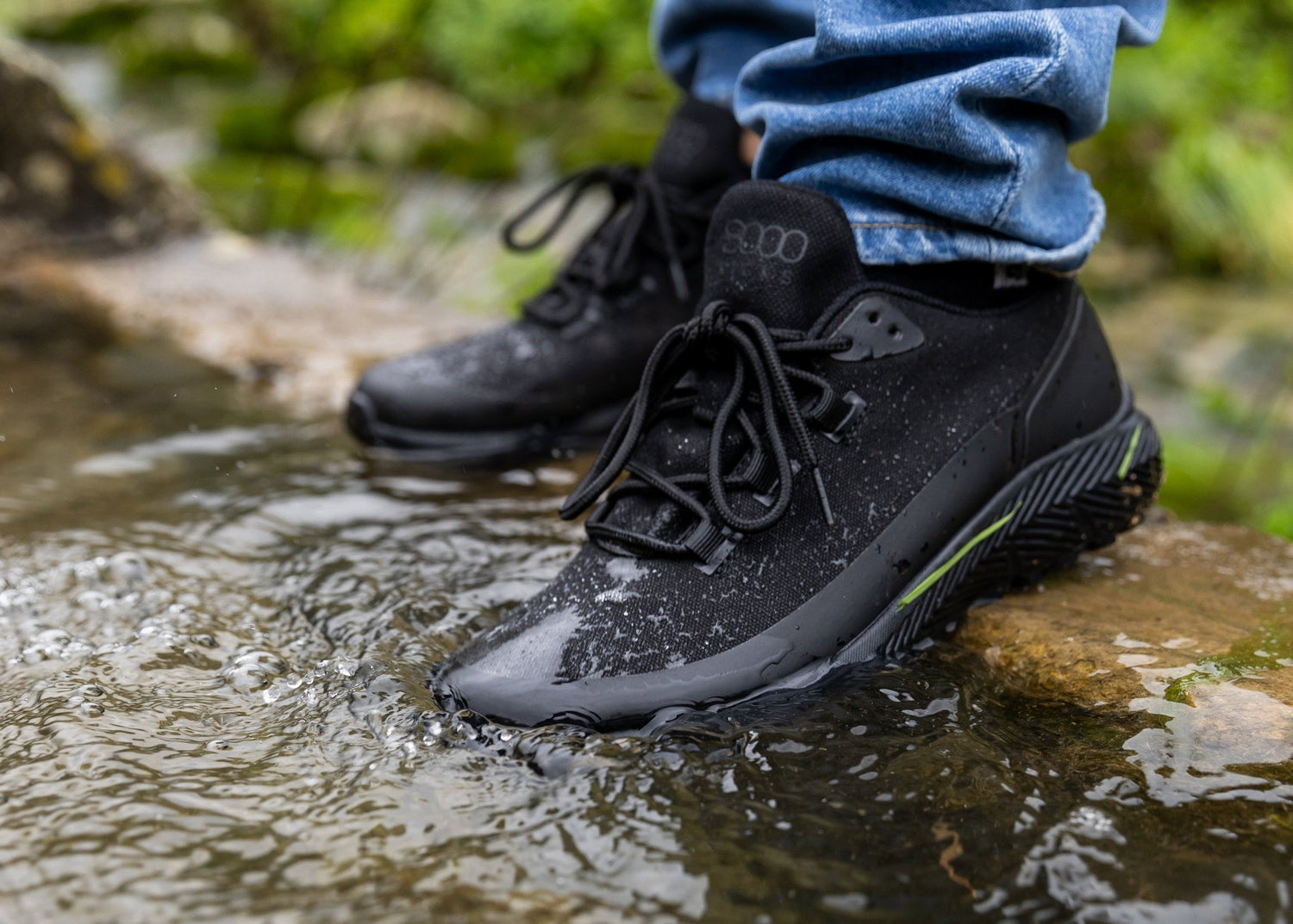 Trekker Hemp Sneaker for Men in Full Black