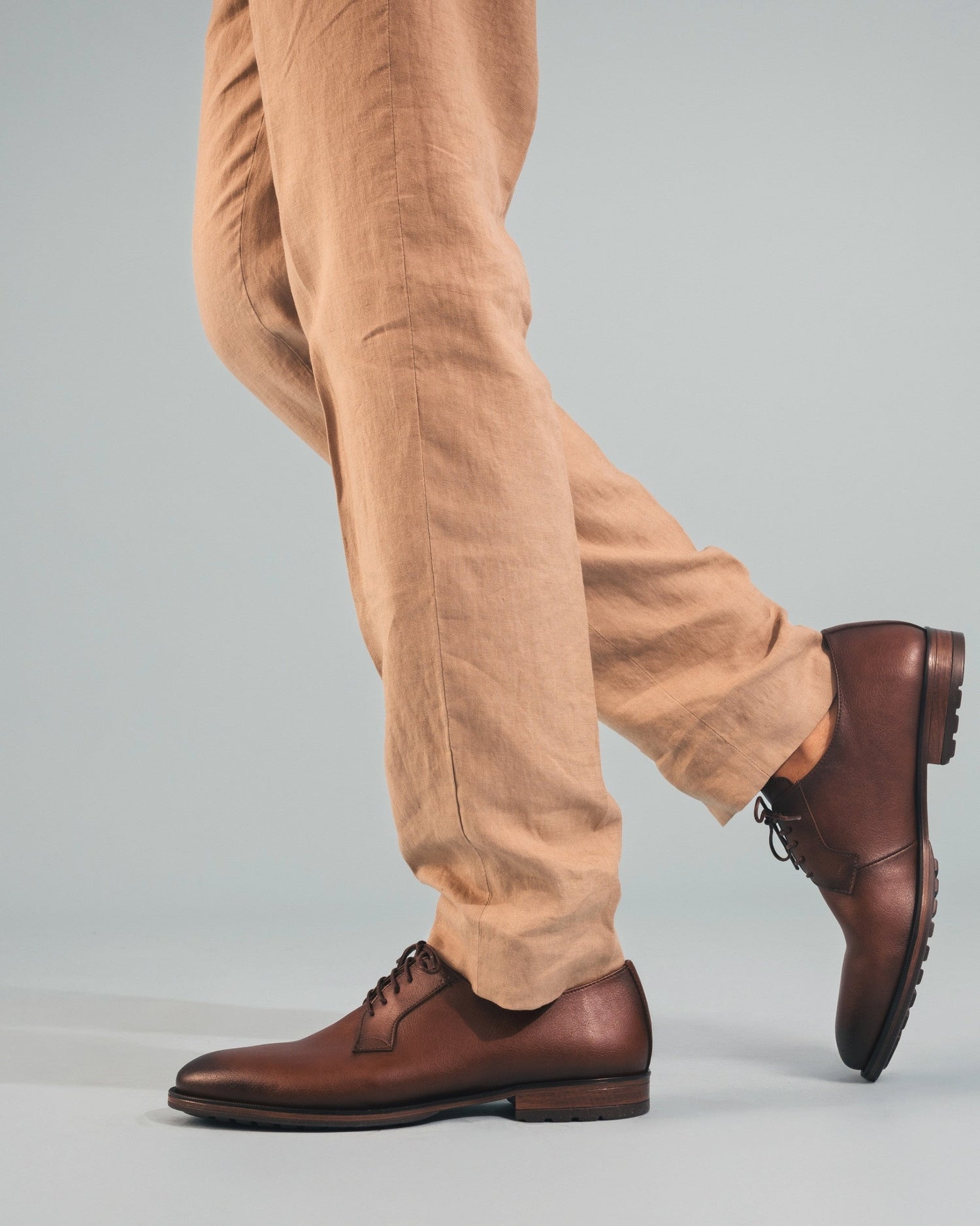 chaussures plattes homme marron habillées