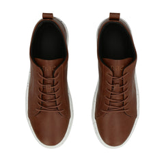 Veganistische urban sneakers voor heren, bruin, comfortabel voor elke dag, minimalistisch, gerecycled