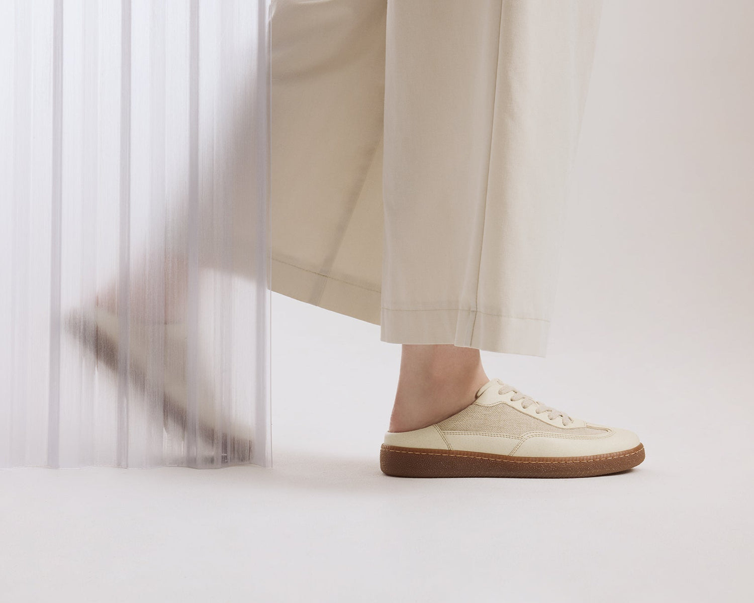 MULE HAZE | Beige Vegan Mule Sneakers from Apple Leather & Linen