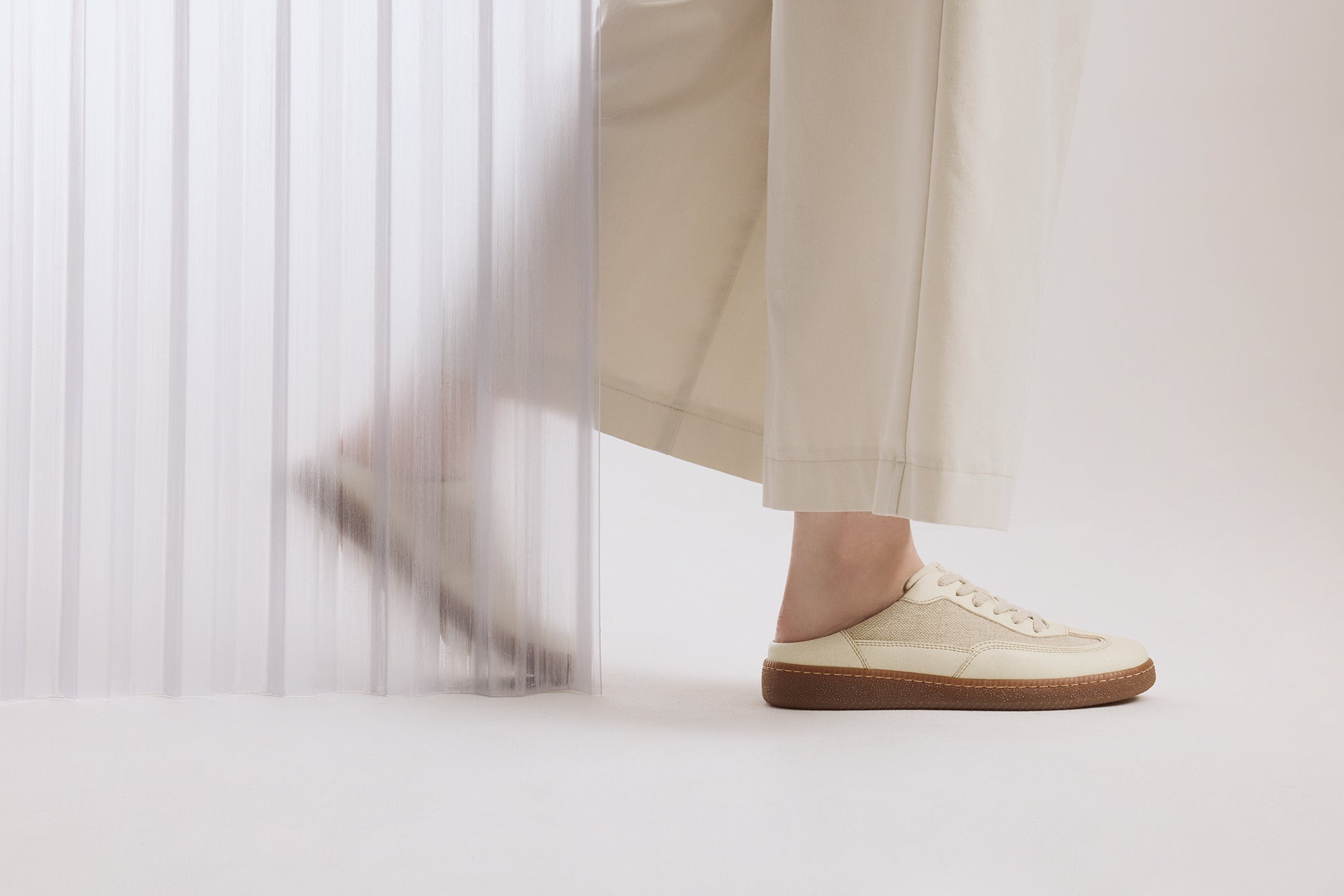 MULE HAZE 🌱 Beige Vegan Mule Sneakers from Apple Leather & Linen