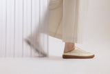 MULE HAZE | Beige Vegane Mule-Sneaker aus Apfelleder & Leinen