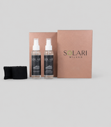 Solari Milano Vegan Shoe Care Kit: water-repellent spray, detergent spray and cloth, made in Italy