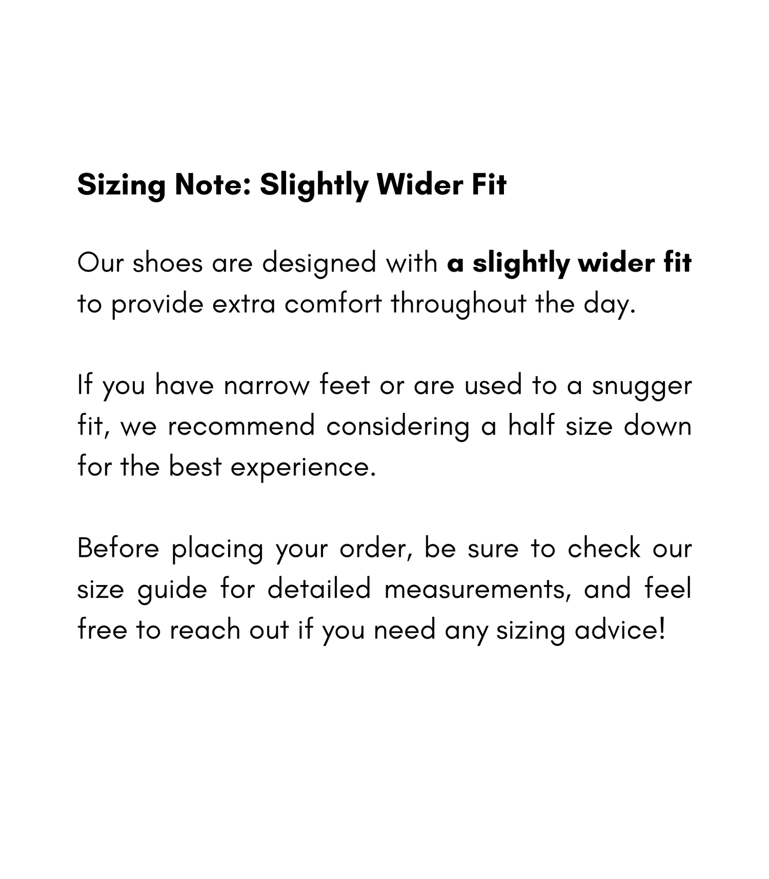 Sizing note for Solari Milano shoes, slightly wider fit for extra comfort
