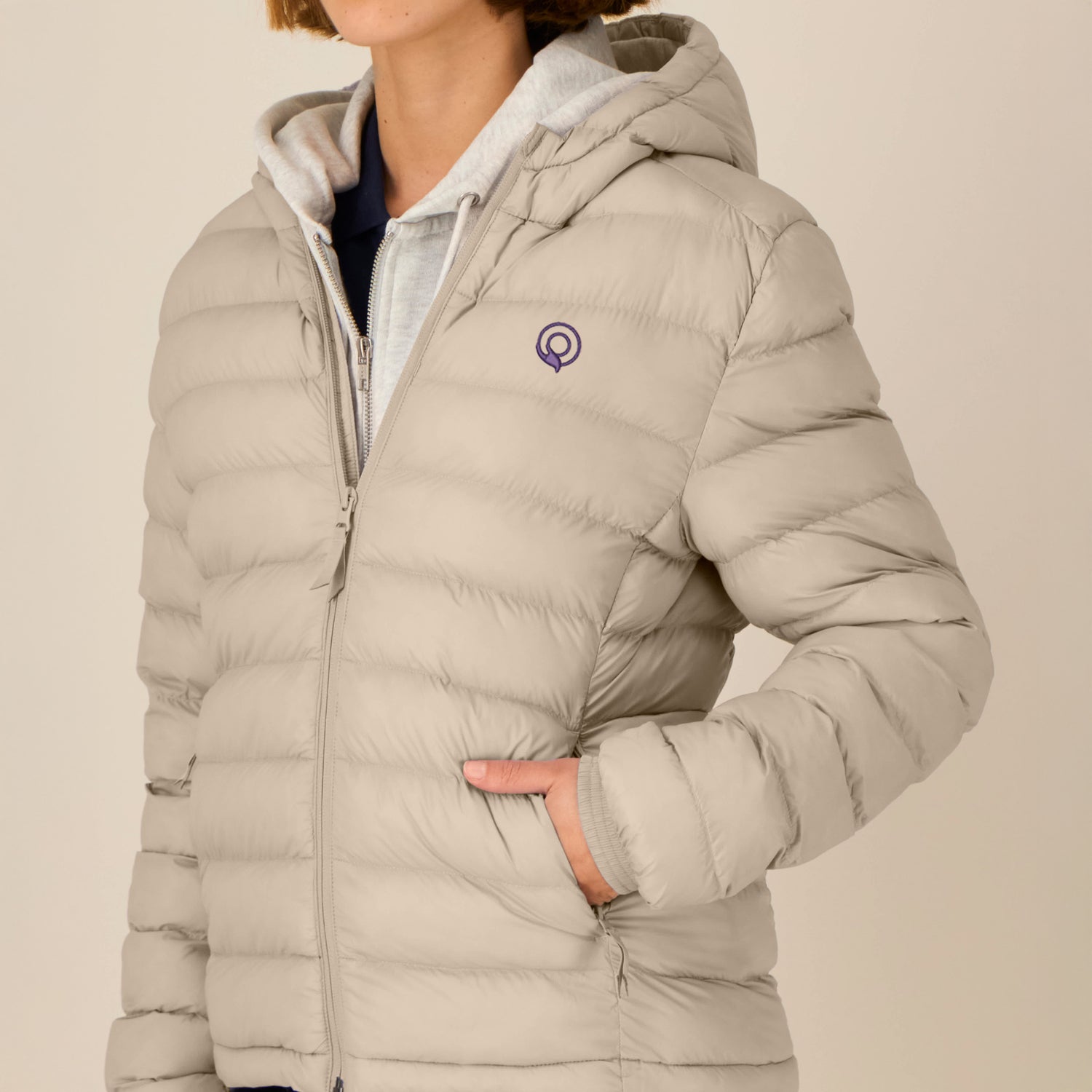 EARTH Padded Jacket for Women in Beige – Sustainable Statement Jacket for Women