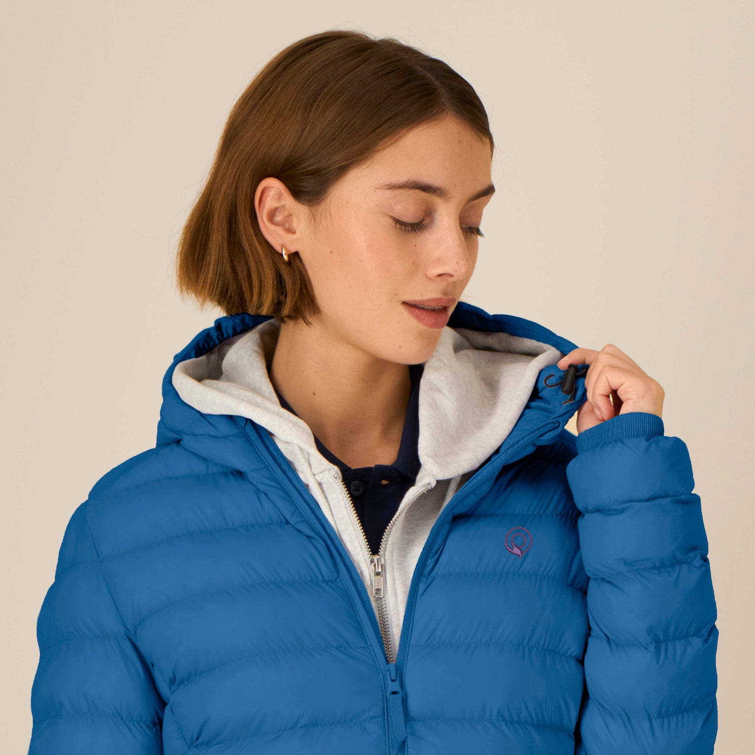 EARTH Padded Jacket for Women in blue – Minimalist Vegan Women’s Jacket