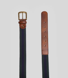 Vegan belt Sempione by Solari Milano, sustainable acrylic and vegan leather, nickel-free buckle, made in Varese