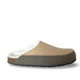 Vegan slippers unisex clogs organic cotton padded natural cork upcycled tire