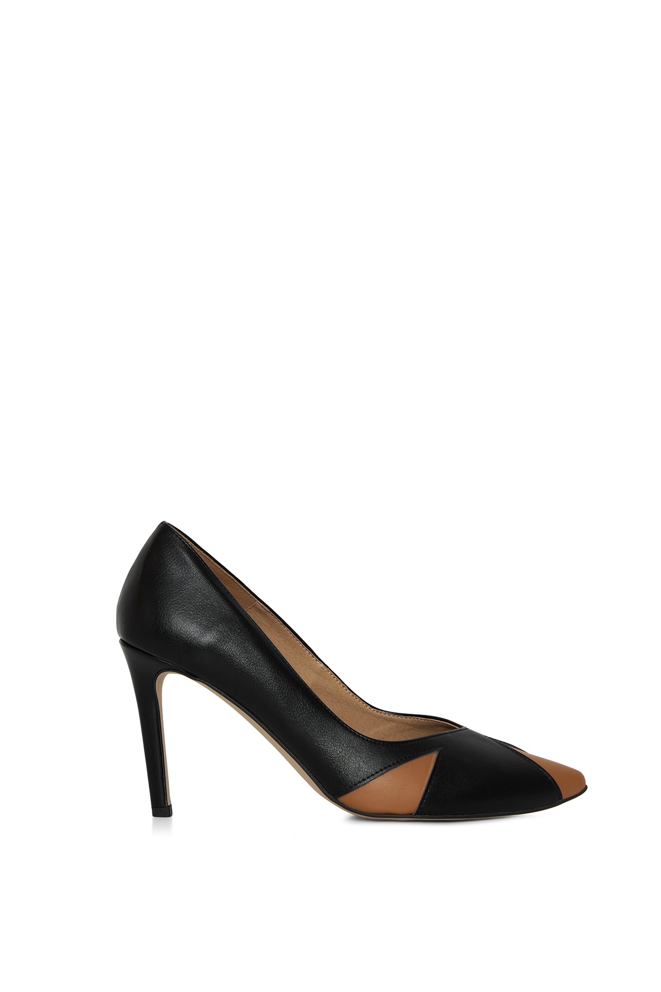 IVO Black & Caramel | Vegan Heels from Mushroom & Corn-Wheat Leather