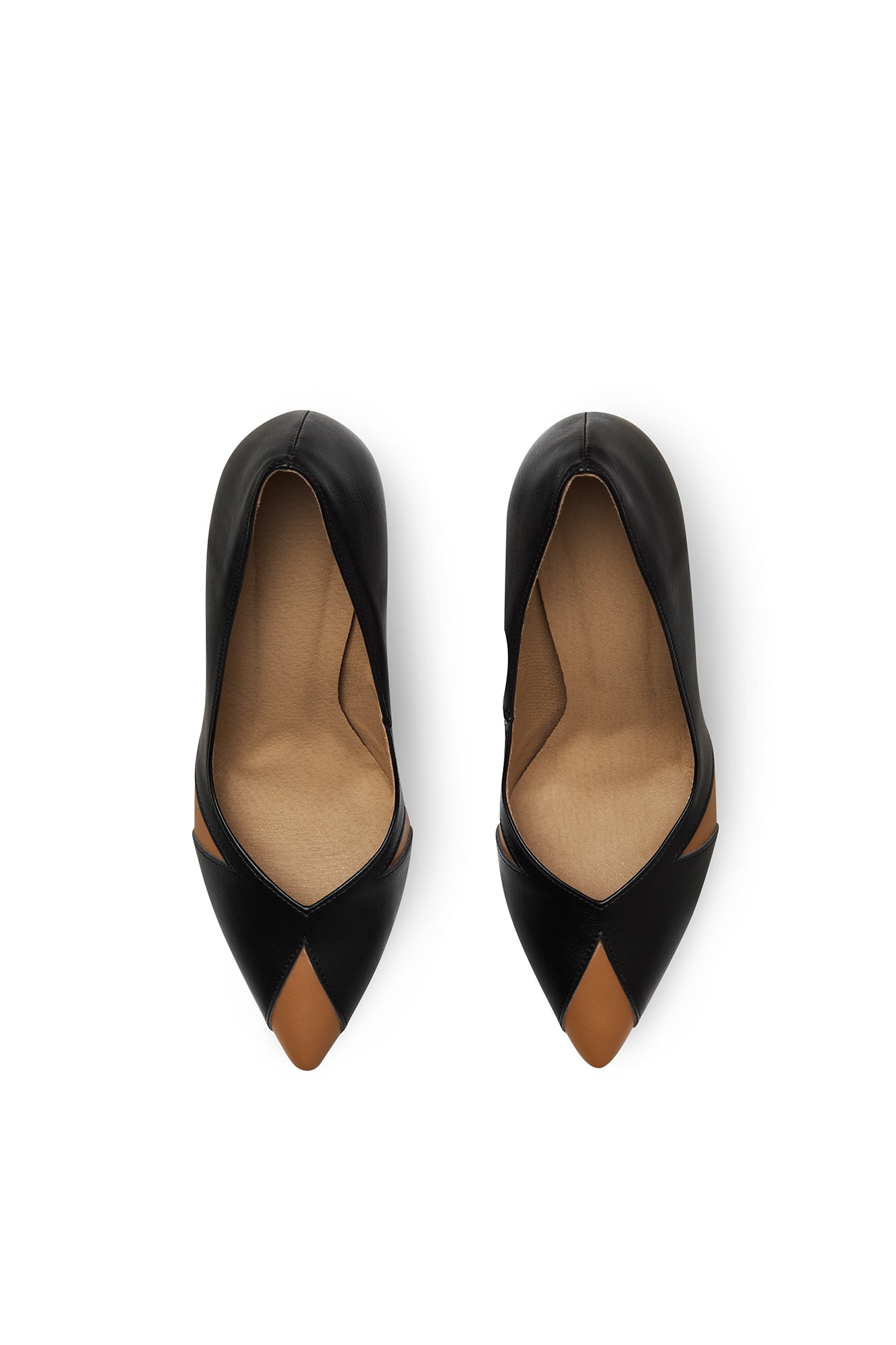 IVO Black & Caramel | Vegan Heels from Mushroom & Corn-Wheat Leather