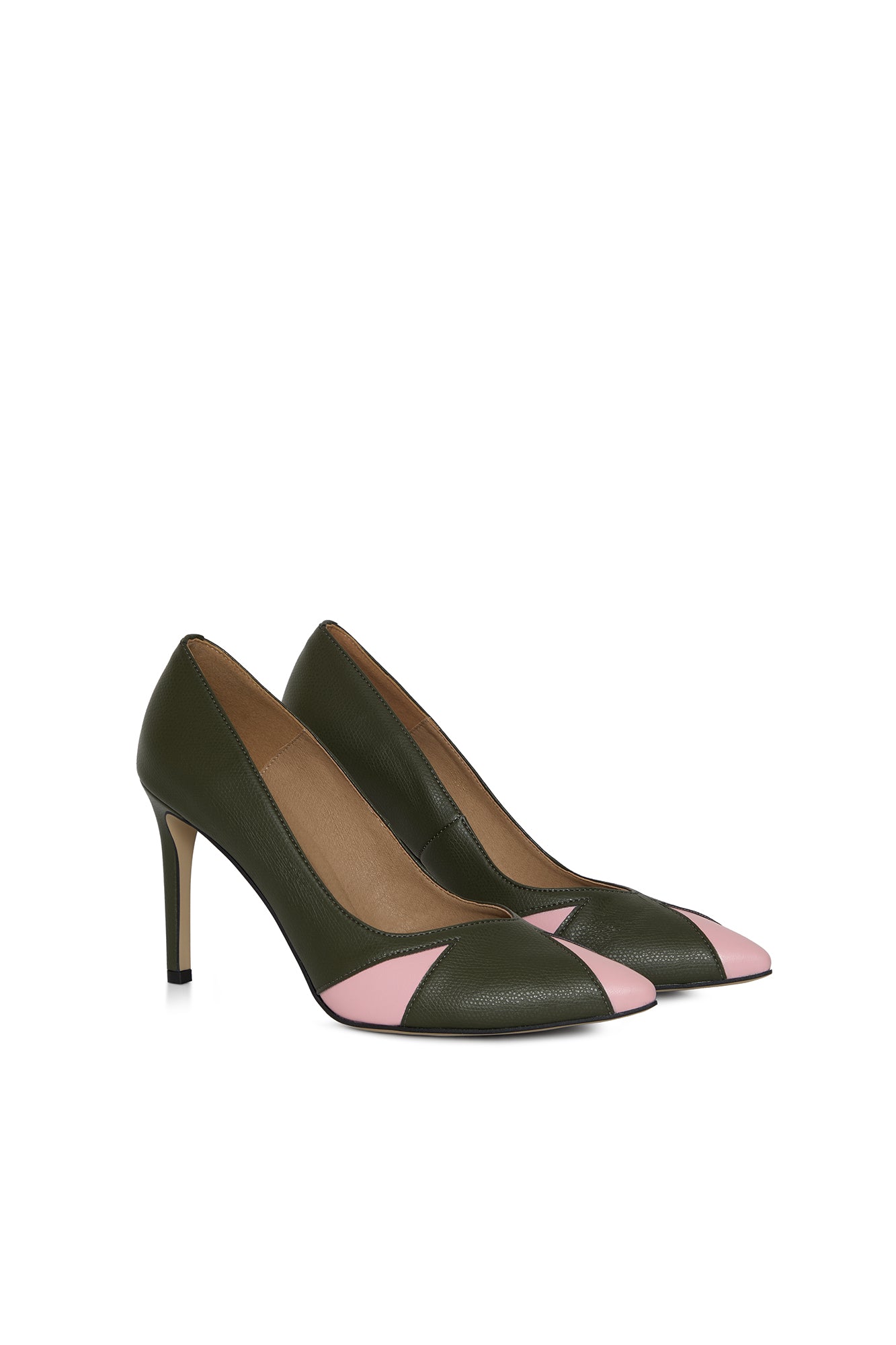 IVO Grün & Pinke Heels - Vegane Pumps aus Apfel & Mais Leder