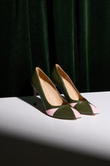 IVO Grün & Pinke Heels - Vegane Pumps aus Apfel & Mais Leder