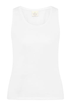 Circular Sustainable activewear -  soft organic cotton top in Diamond. White for yoga, Pilates and Gym