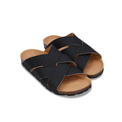 offene Sandalen Schwarz gepolstert sohle | NAE Vegan Shoes