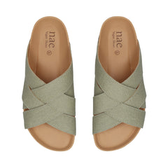 Sandales véganes à talon ouvert avec lanières