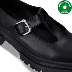 Mary Jane Schuhe Damen vegane flache Freizeitstil aus Apfelleder Schnallenriemen