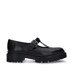 Zapatos veganos Mary Jane Merceditas en cuero vegano de piel de manzana negro