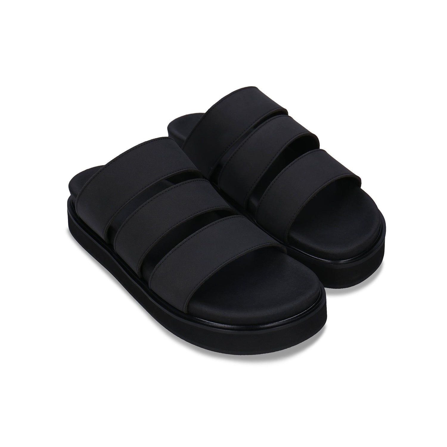 gepolstert Sschwarz Sandalen | NAE Vegan Shoes