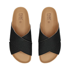 Sandales véganes unisex sangles croisées semelle matelassé