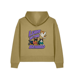 NEW WORLD GUARDIANS Kobold Guardians unisex organic cotton hoodie in faded olive – back graphic view