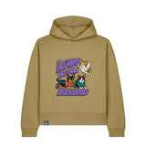NEW WORLD GUARDIANS Leave No One Behind Unisex-Hoodie aus Bio-Baumwolle in Olivgrün – Vorderansicht