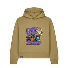 NEW WORLD GUARDIANS Leave No One Behind Unisex-Hoodie aus Bio-Baumwolle in Olivgrün – Vorderansicht