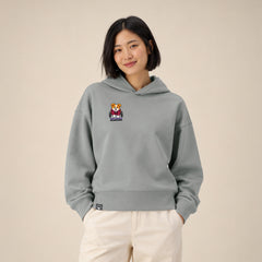 NEW WORLD GUARDIANS Kobold Guardians unisex organic cotton hoodie in light grey – worn front view