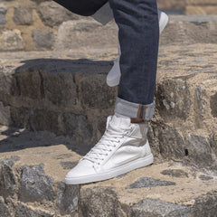 Baskets sneakers montantes végan et écologique blanche - Wallace Cog
