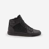 Wallace - Black | Vegan High-Top Sneaker with Zipper