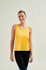 Eco-activewear staple in Sunshine Yellow- responsibly made from GOTS certified organic cotton for yoga & Pilates