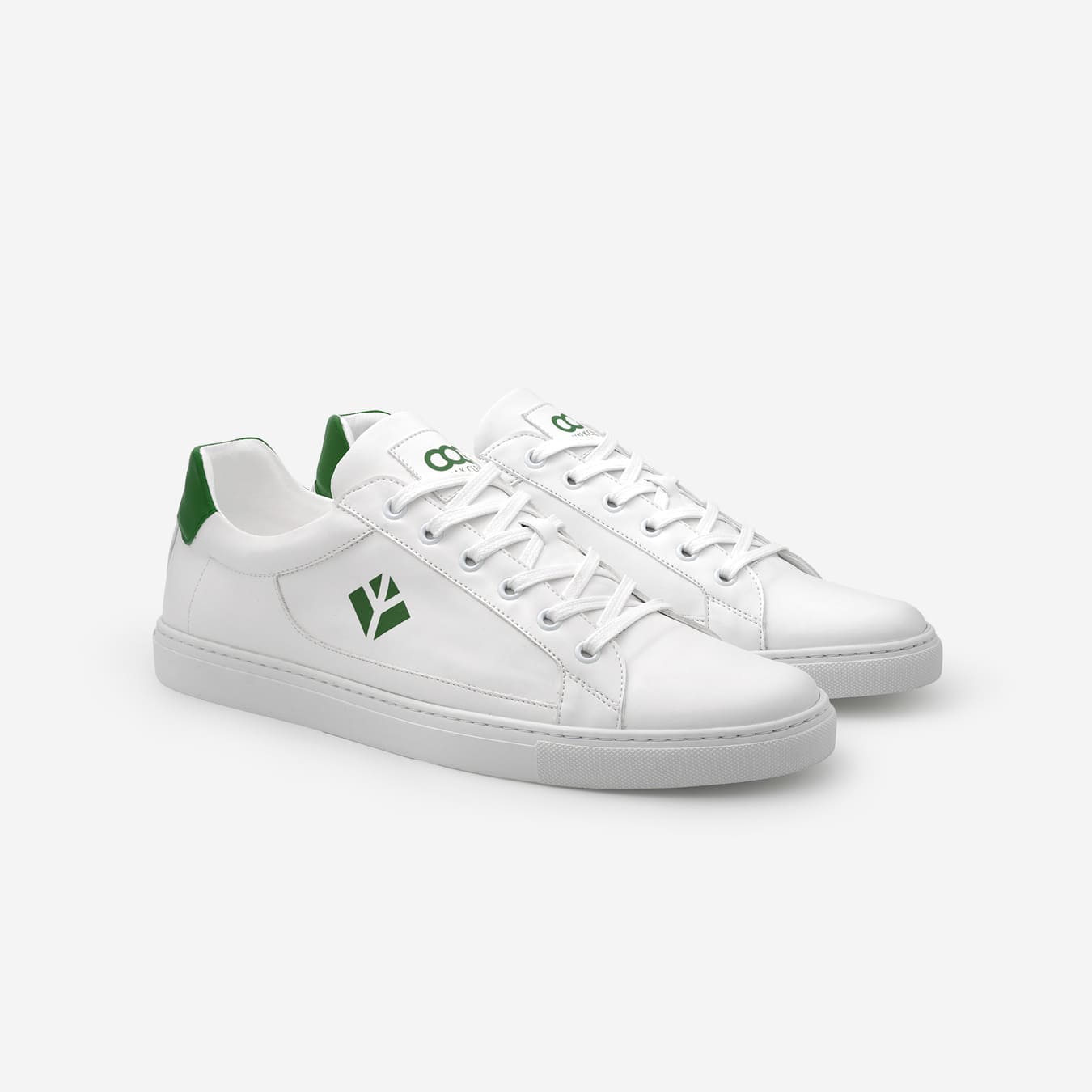 Sneakers baskets basses végan et écologique blanc vert - Winton Cog