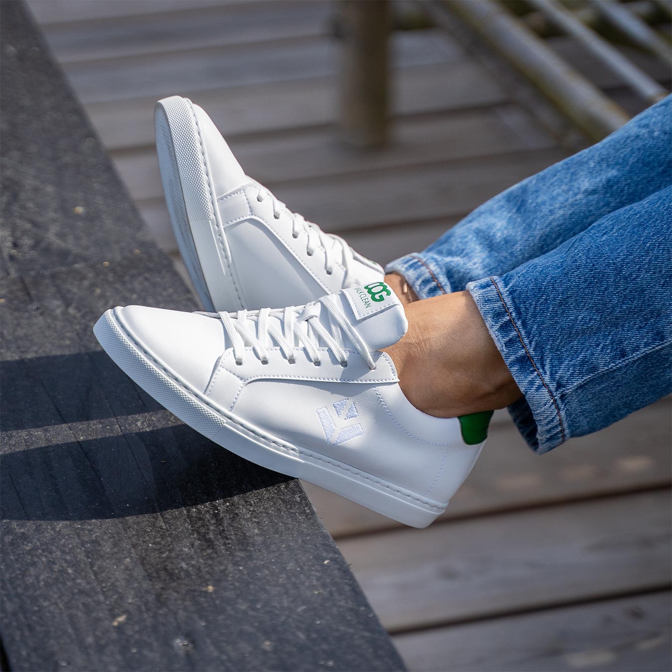 Winton Sneaker - White Green Silver
