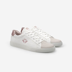 Sneakers baskets basses végan et écologique blanc rose - Winton Cog