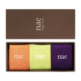 Animal Friendly socks pack 3 pairs box women vegan accessories green orange elastic