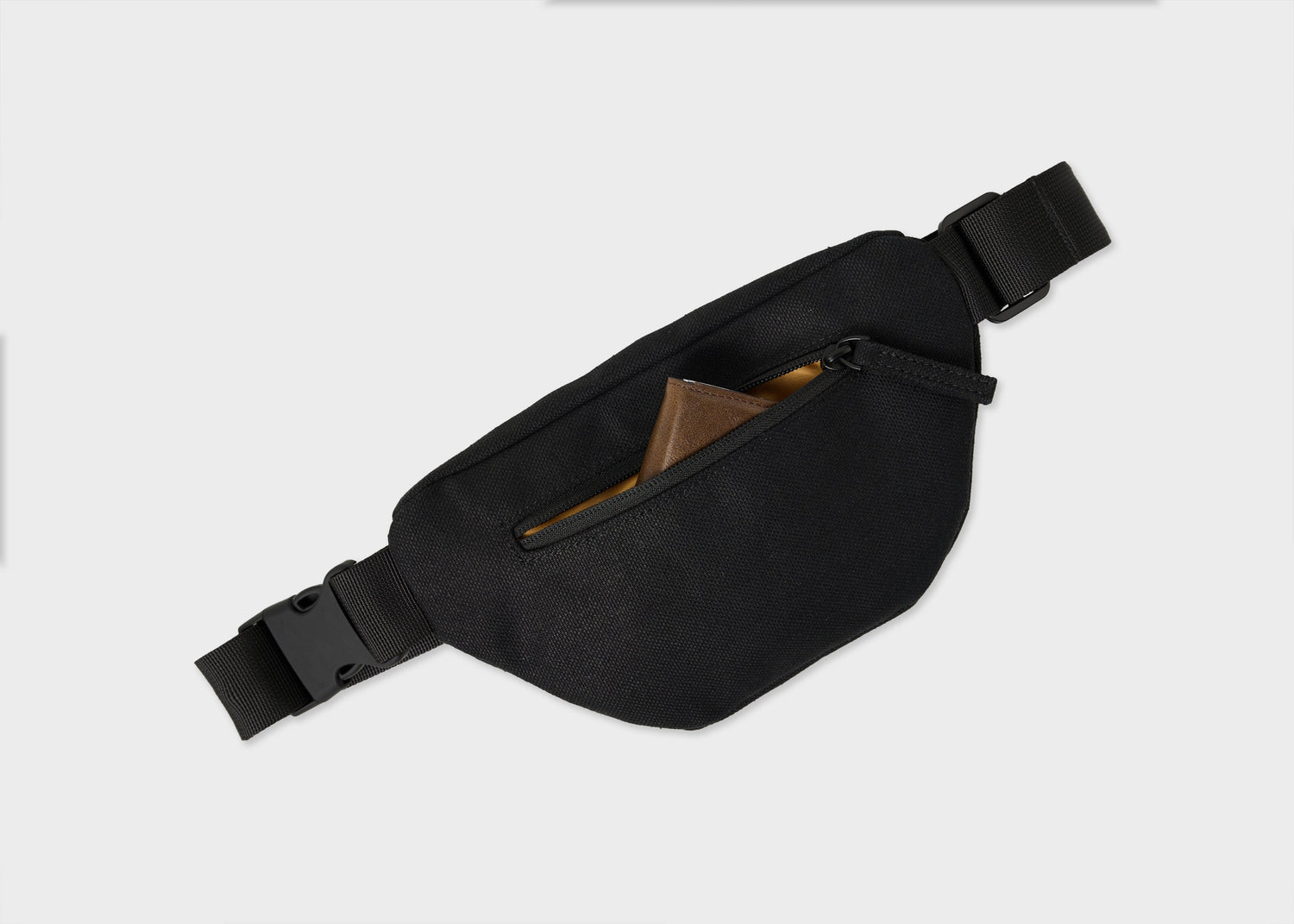 Nachhaltige Bauchtasche / Crossbody Tasche aus Hanf in Beige & Schwarz