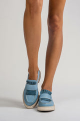 DIANE 3 in 1 Himmelbaue Vegane Loafer aus Apfelleder