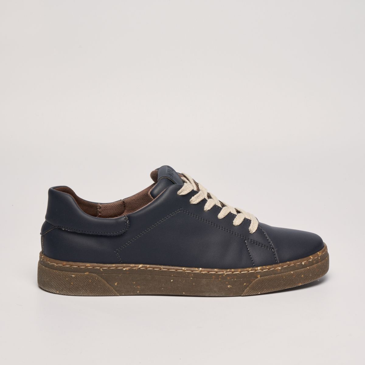 JACOB Navy Blue Vegan Sneakers in Corn Leather