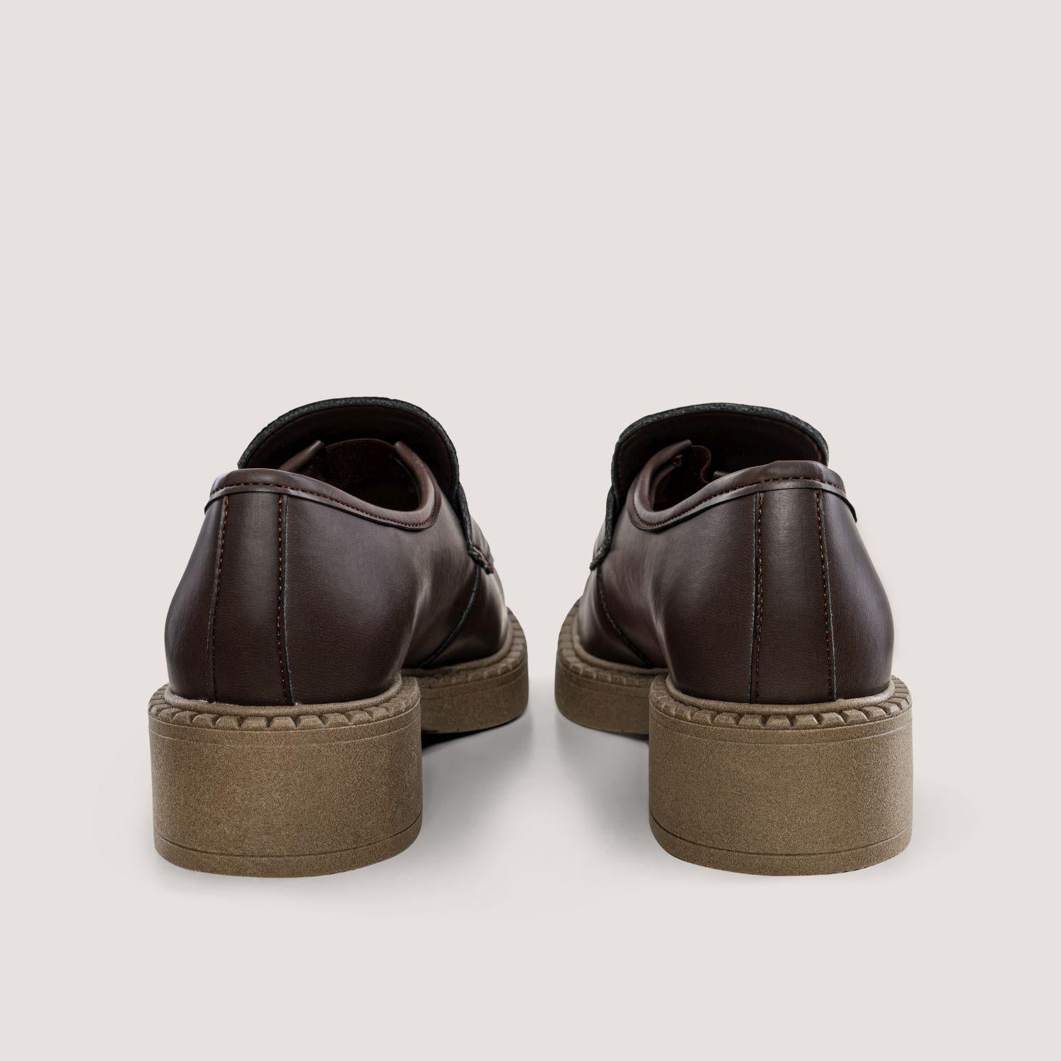 DIANE Vegan 3 in 1 Apple-Leather Loafers in Brown with Dark Sole