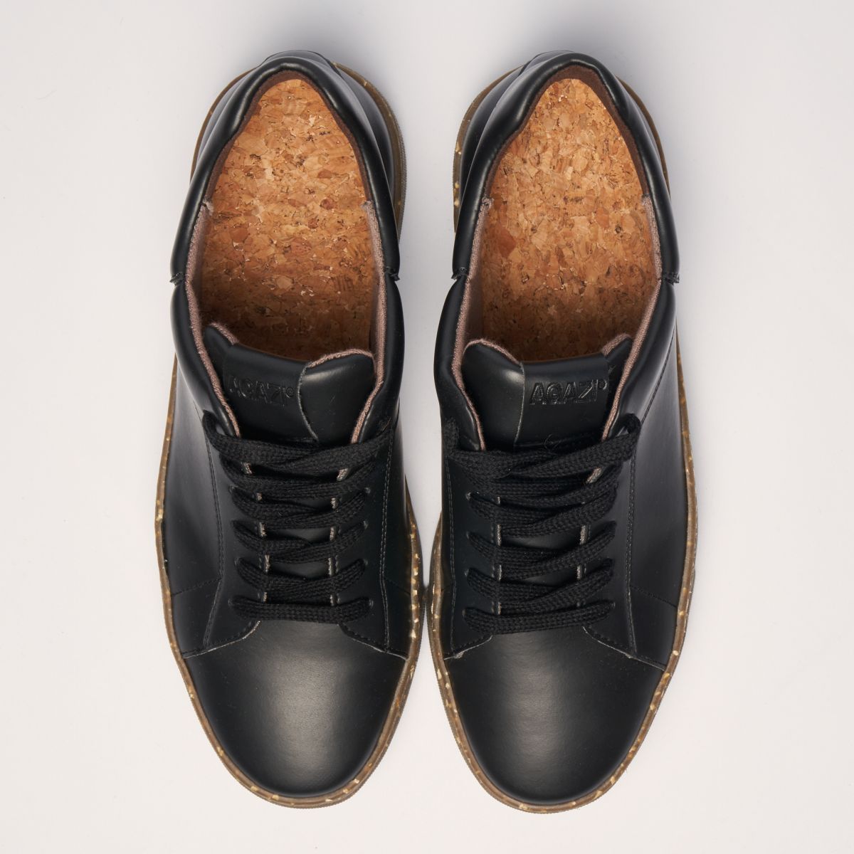 JACOB Black Vegan Sneakers in Apple Leather