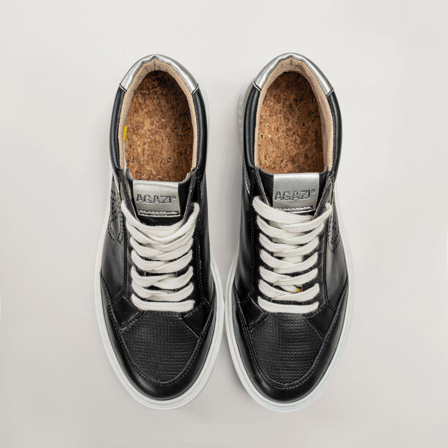 BLANKA Vegan Wine Leather Sneakers in black