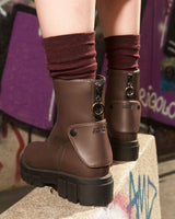 KAMA - 2 in 1 brown apple skin boots – side profile