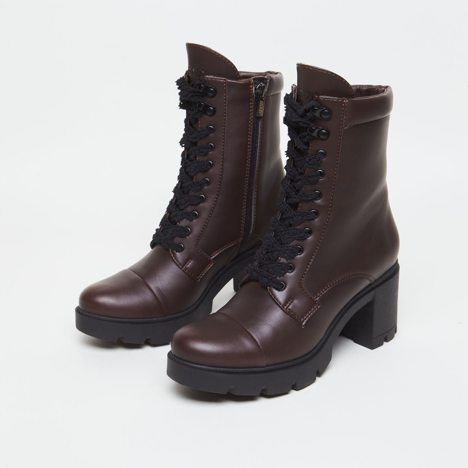 AGA - plant-based boots - chocolate